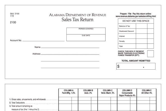 Sales Tax Returns Form