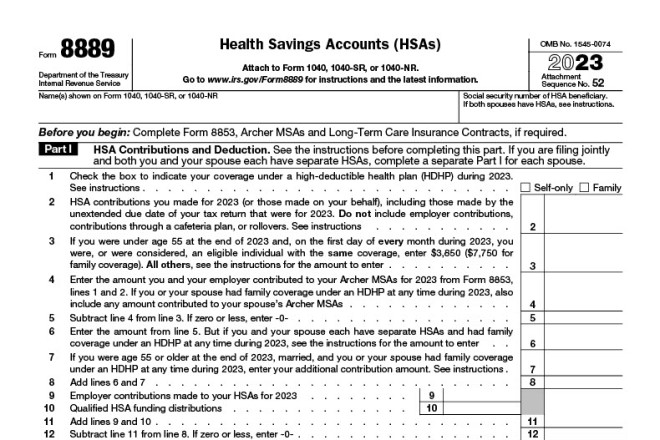 Tax Form 8889