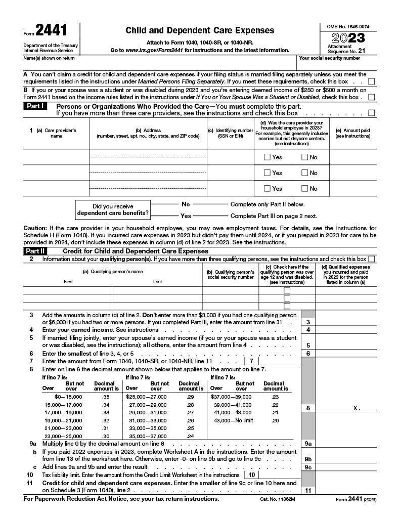 Tax Form 2441