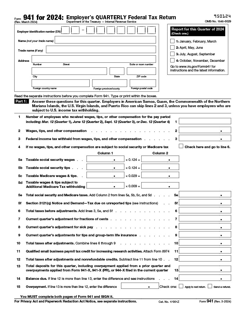 Tax Form 941