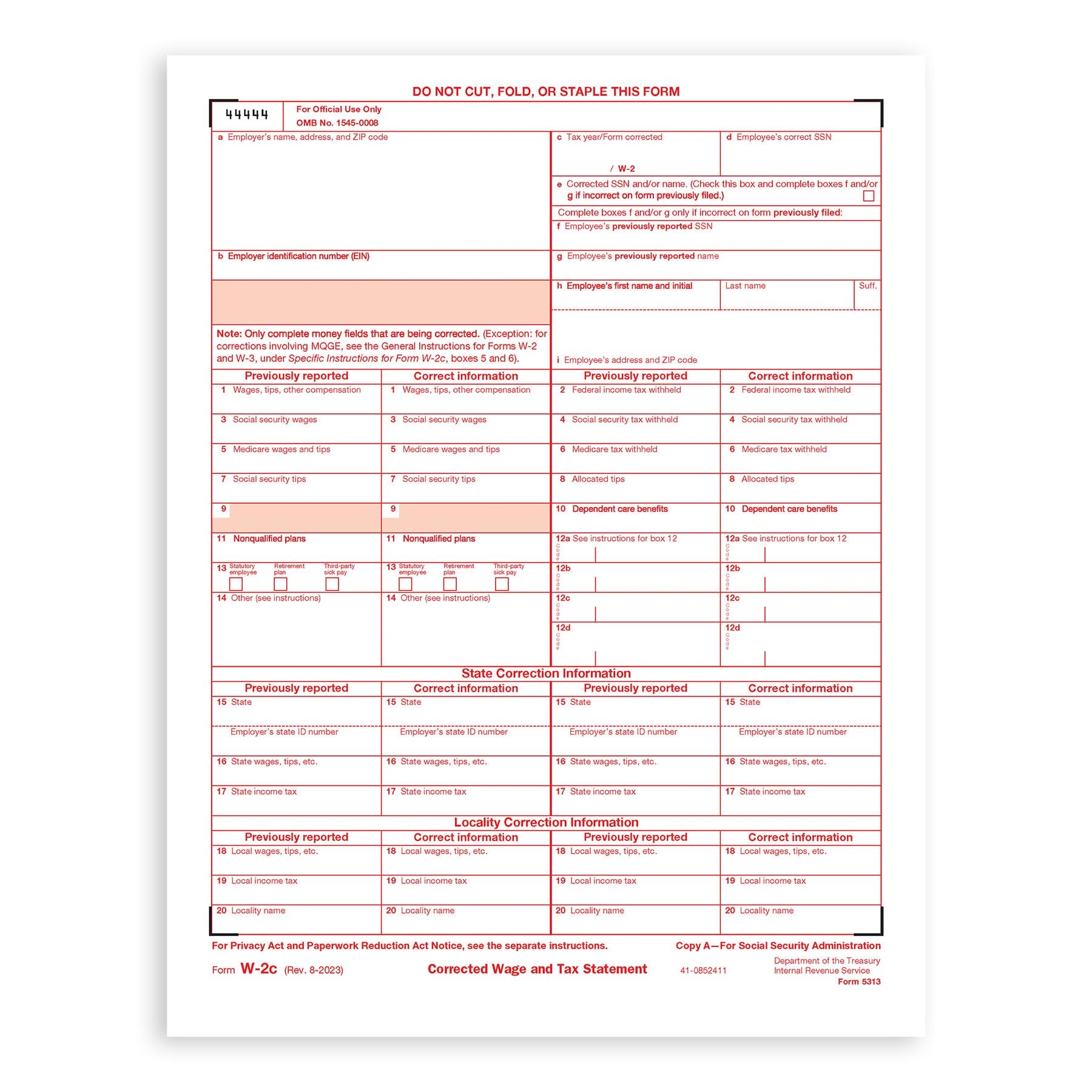 Ssa 44 Form 2025 Printable
