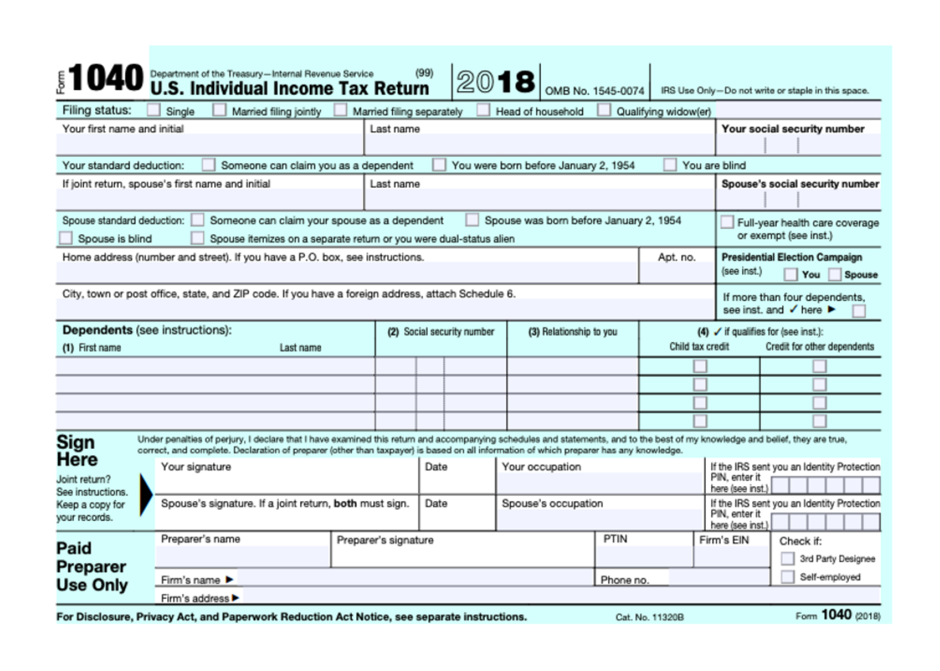 Here Is Your New Post Card Size Tax Return Focus Financial Advisors