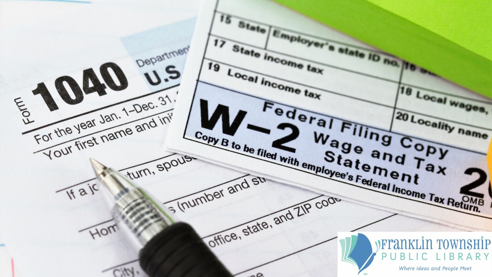 Printed Tax Forms Are Now Available At The Library Franklin Township Public Library
