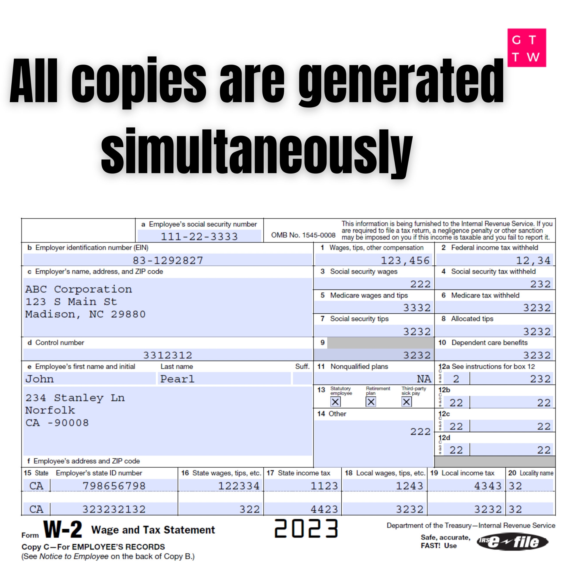 2025 W2 Form Printable